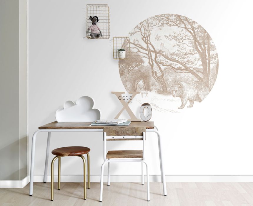 Self-adhesive round animal wall mural 159072, diameter 70 cm, Forest Friends, Esta