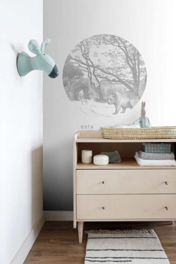 Self-adhesive round animal wall mural 159070, diameter 70 cm, Forest Friends, Esta