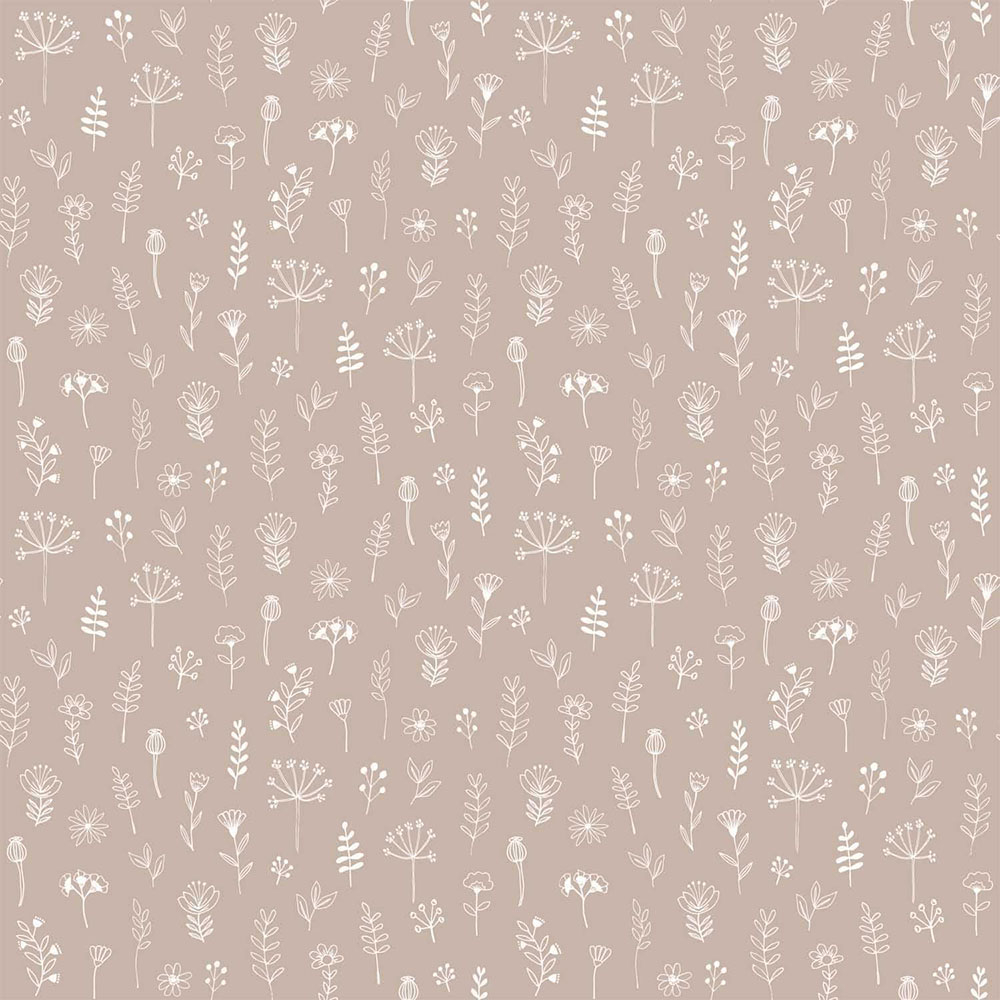 Old pink non-woven wallpaper, plants, flowers 139280, Forest Friends, Esta