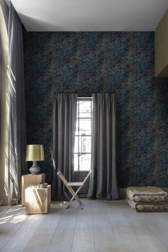 Green, geometric marble non-woven wallpaper  WL2501, Wanderlust, Grandeco