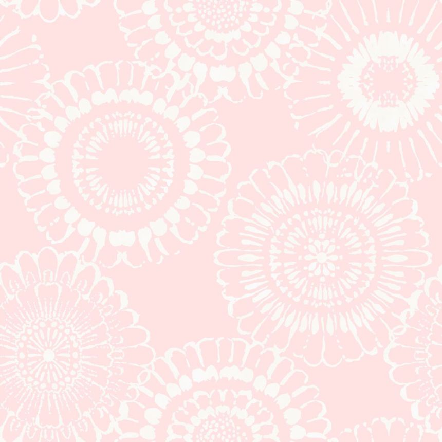 White-pink non-woven floral wallpaper 128860, Little Bandits, Esta