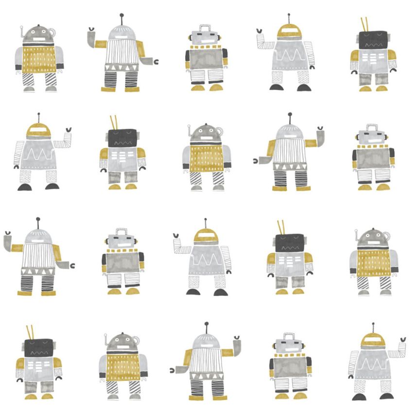 Non-woven wallpaper for children, Robots 138940, Little Bandits, Esta