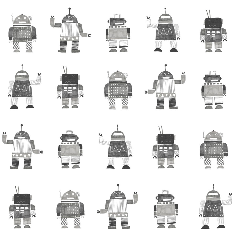 Non-woven wallpaper for children, Robots 138939, Little Bandits, Esta