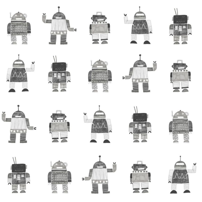 Non-woven wallpaper for children, Robots 138939, Little Bandits, Esta