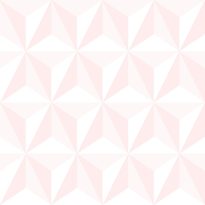 Pink and white non-woven wallpaper 3D star pattern 138911, Little Bandits, Esta