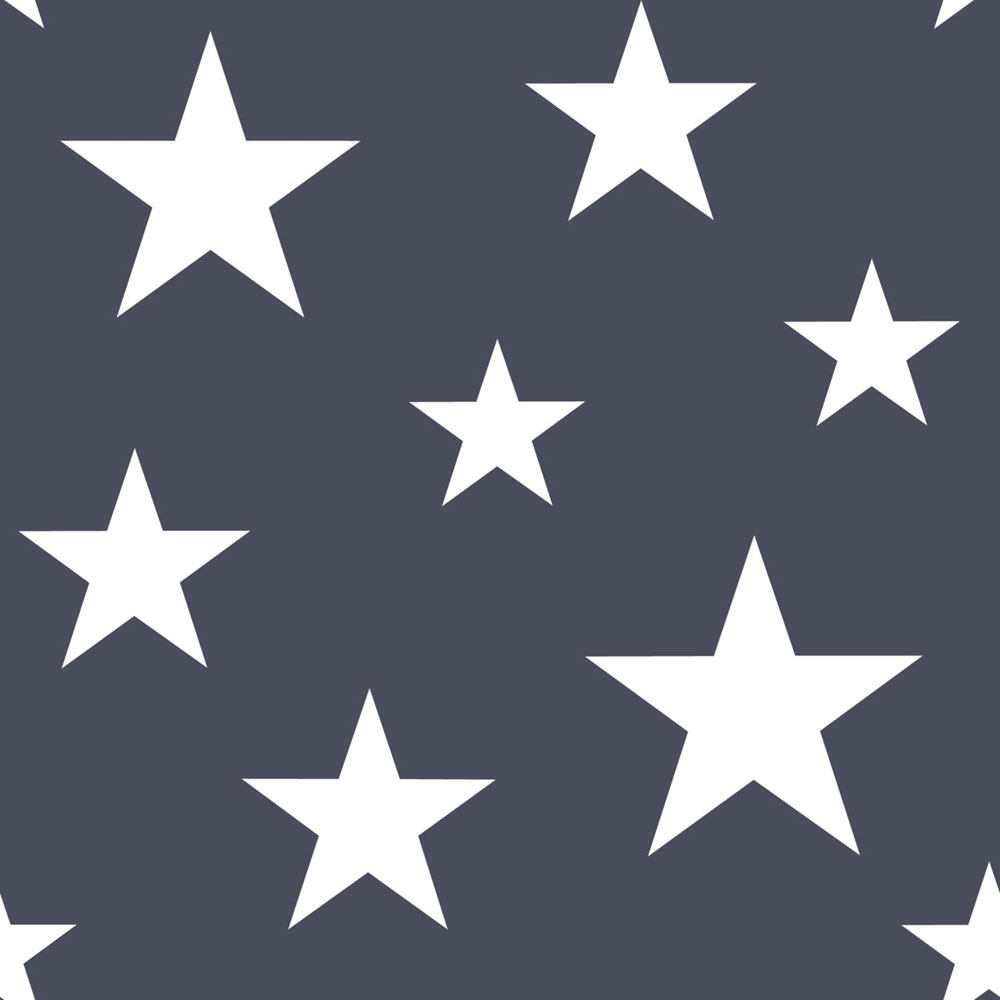 Dark blue non-woven wallpaper with white stars 138933, Little Bandits, Esta