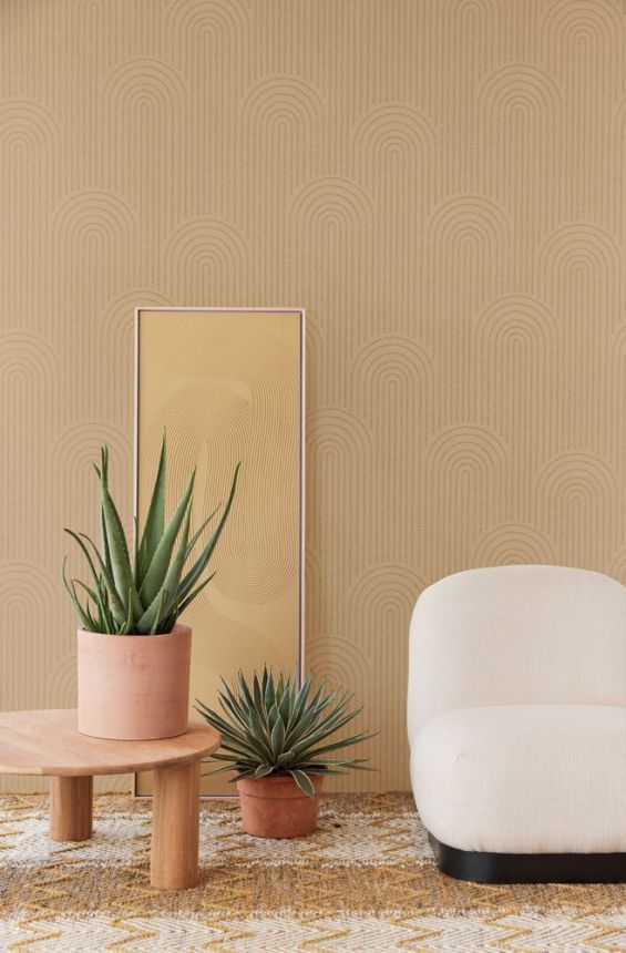Ocher non-woven wallpaper 312433, Artifact, Eijffinger