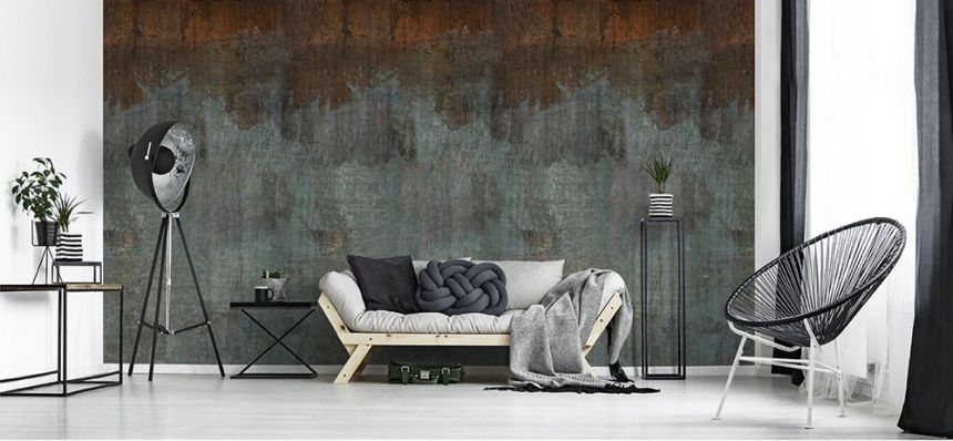Beige wallpaper, metal plate imitation, A43101, One roll, one motif 2, Grandeco