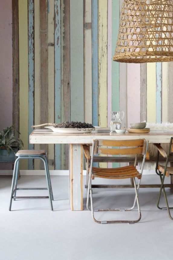 Wood panel wallpaper 157703,  186 x 279 cm, Regatta Crew, Esta