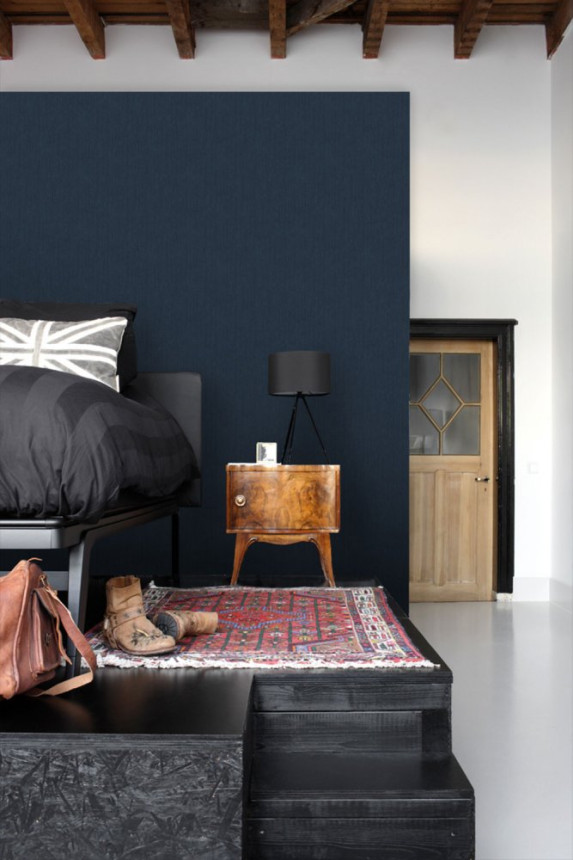Non-woven wallpaper, imitation of blue fabric 148707, Regatta Crew, Esta Home