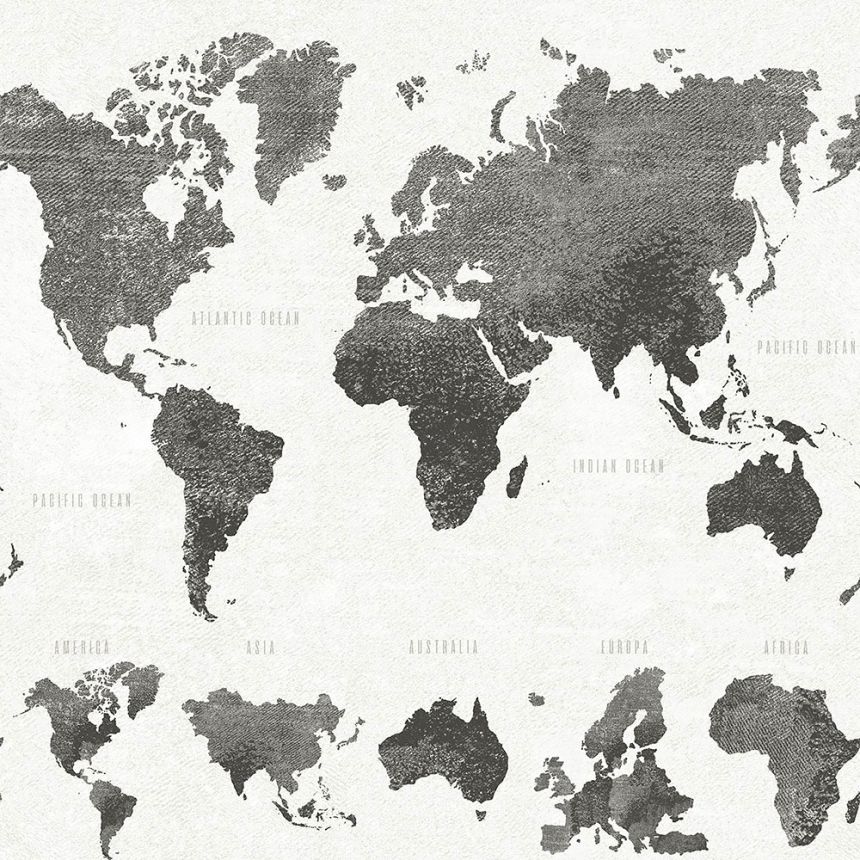 Non-woven wallpaper world map 138973, Regatta Crew, Esta Home