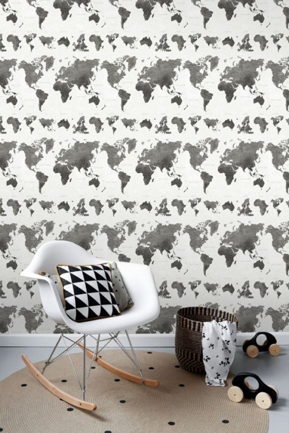Non-woven wallpaper world map 138973, Regatta Crew, Esta Home