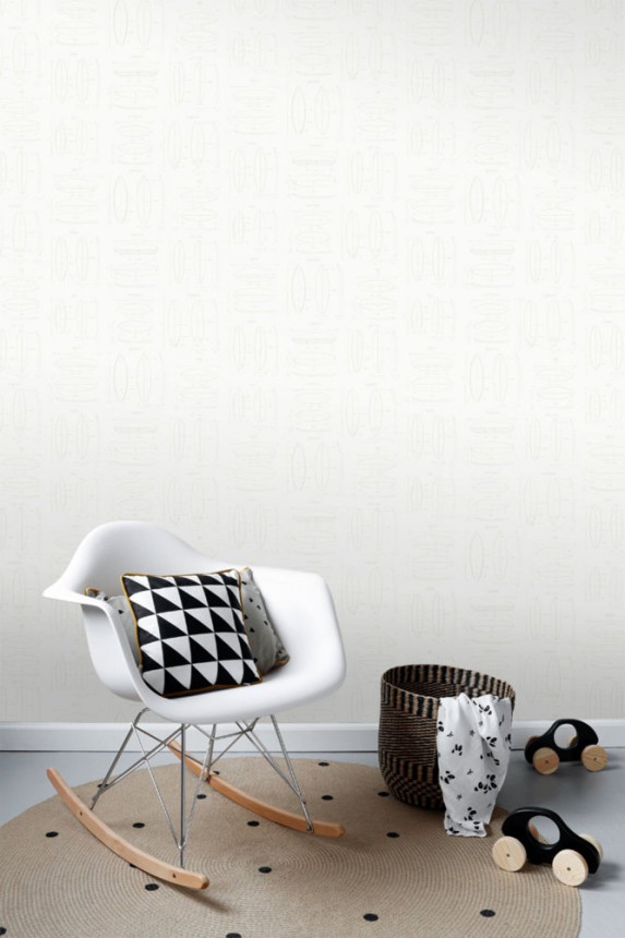 Natural non-woven wallpaper with surfboard sketches 128869, Regatta Crew, Esta