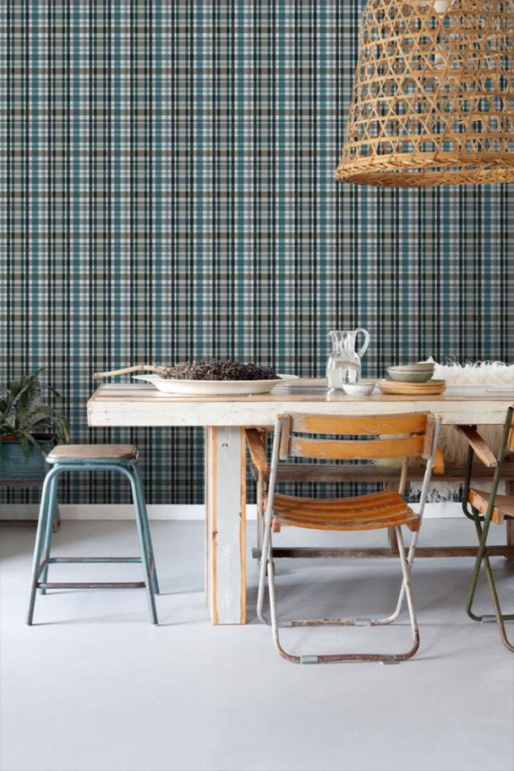 Non-woven wallpaper, checkered pattern 138822, Regatta Crew, Esta