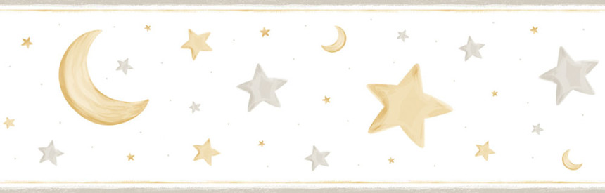 Children's self-adhesive border Stars, moon 470-3, Pippo, ICH Wallcoverings