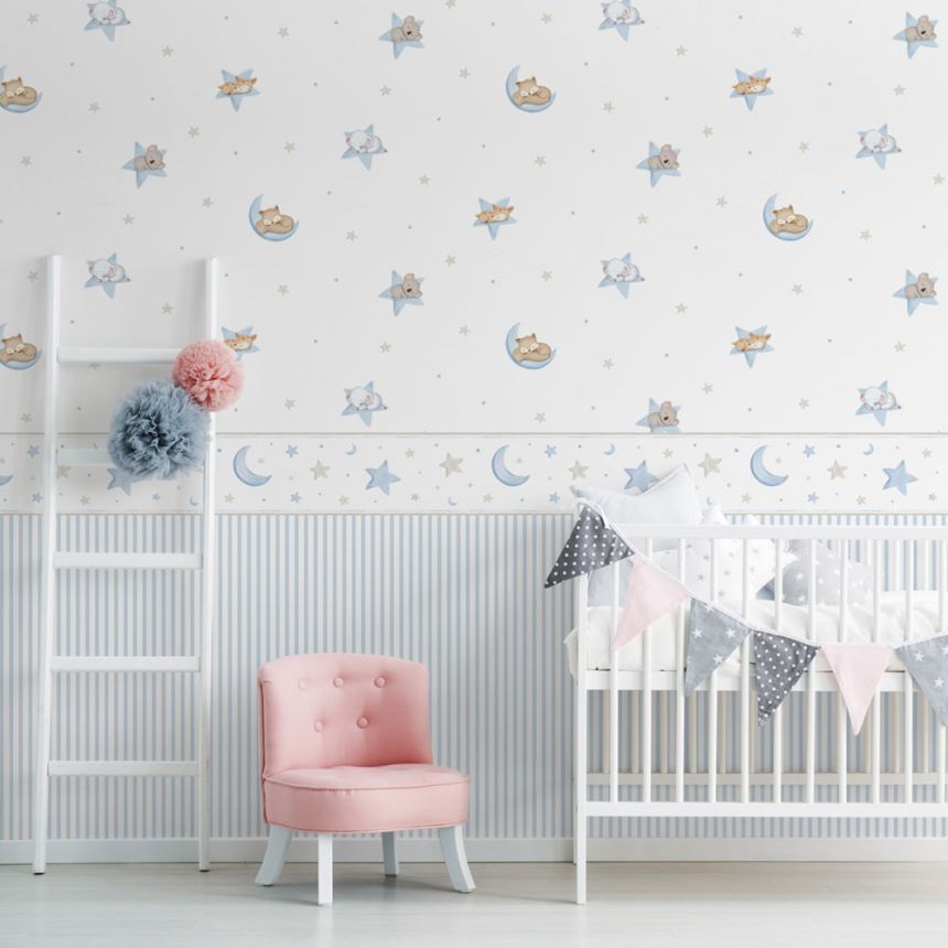 Children's self-adhesive border Stars, moon 470-1, Pippo, ICH Wallcoverings