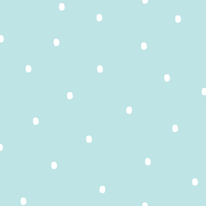 Turquoise paper wallpaper with dots / spots 460-1, Pippo, ICH Wallcoverings