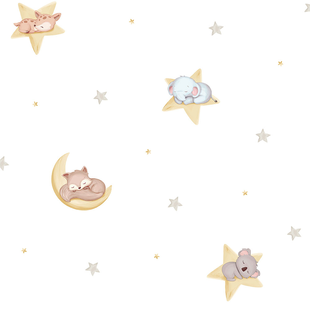 Paper children's wallpaper with animals and stars 450-3, Pippo, ICH Wallcoverings