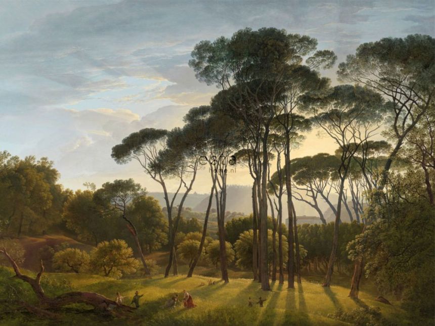 Non-woven wall mural Italian landscape, trees 158891, 372 x 279 cm, Blush, Esta Home