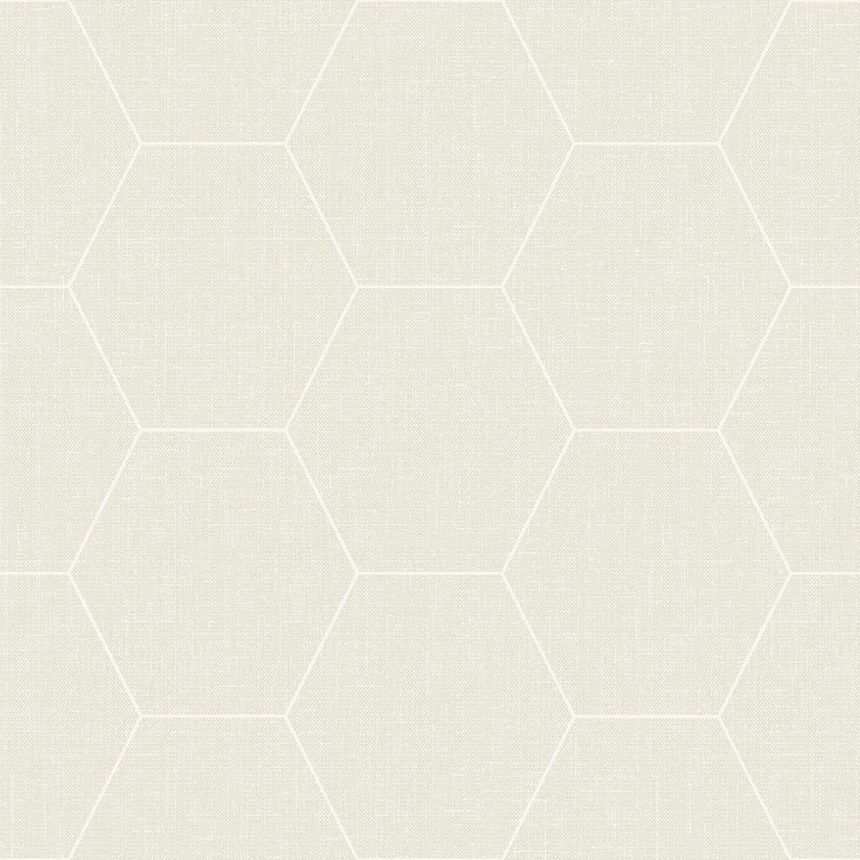 Non-woven geometric pattern wallpaper, hexagons 148749, Blush, Esta Home