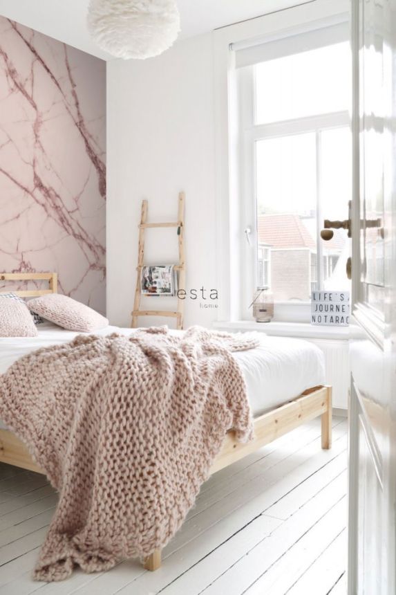 Non-woven wall mural - pink marble 158949, 300x279cm, Paradise, Esta