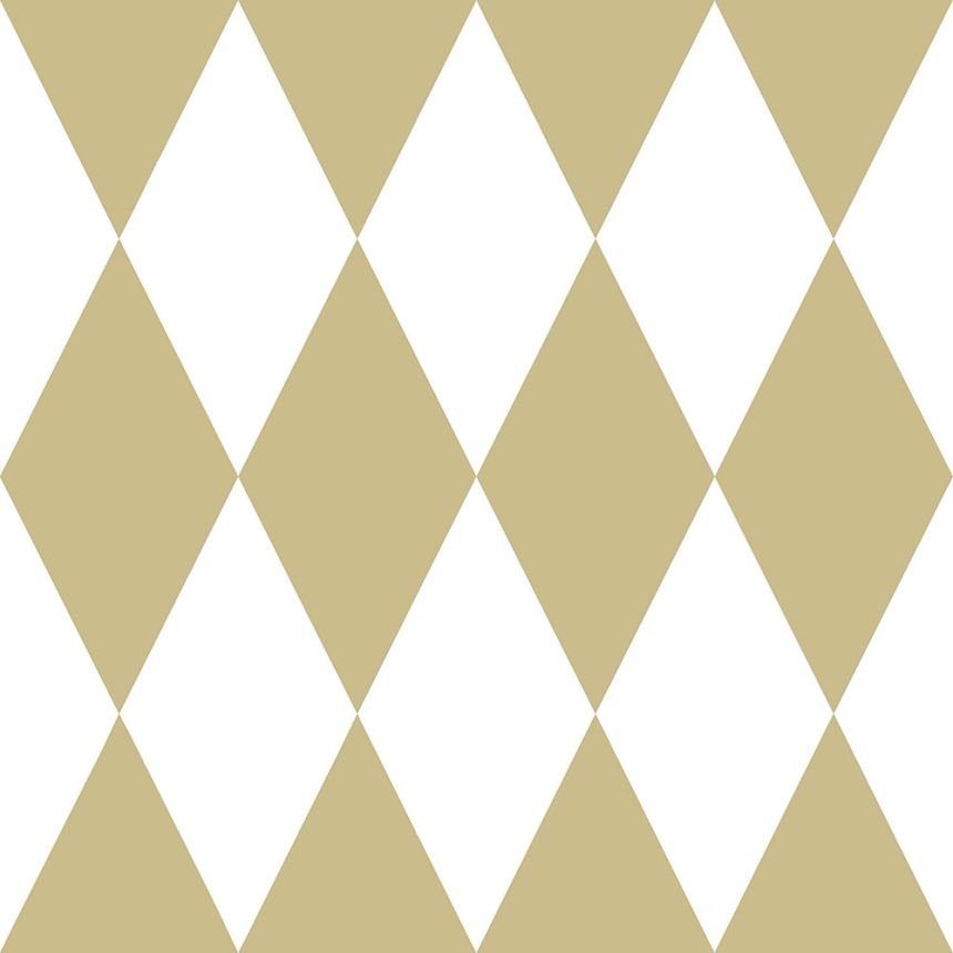 Geometric pattern wallpaper - white and gold rhombuses 347669, Precious, Origin