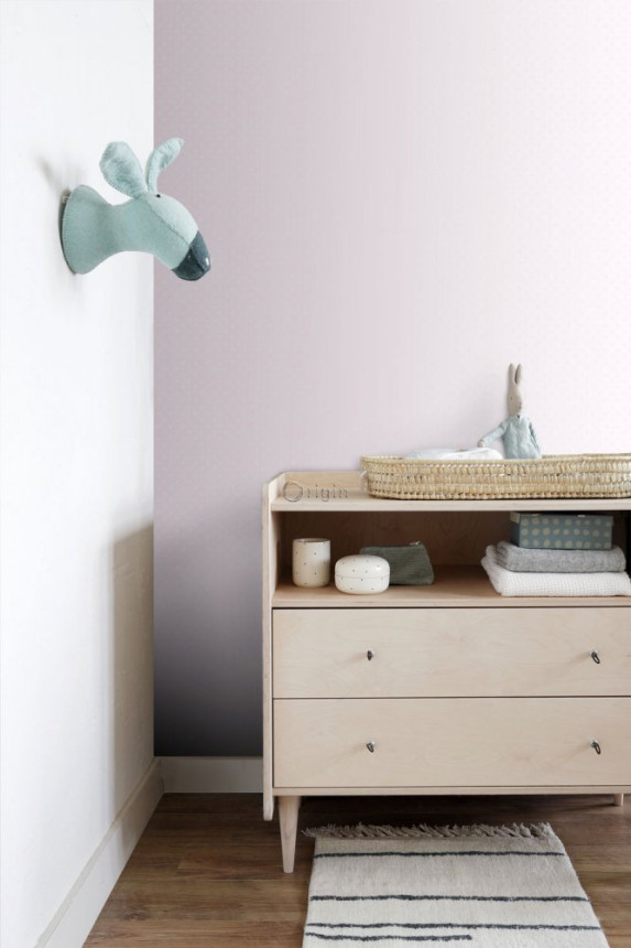 Non-woven pink wallpaper - dots on a metallic background 346818, Precious, Origin