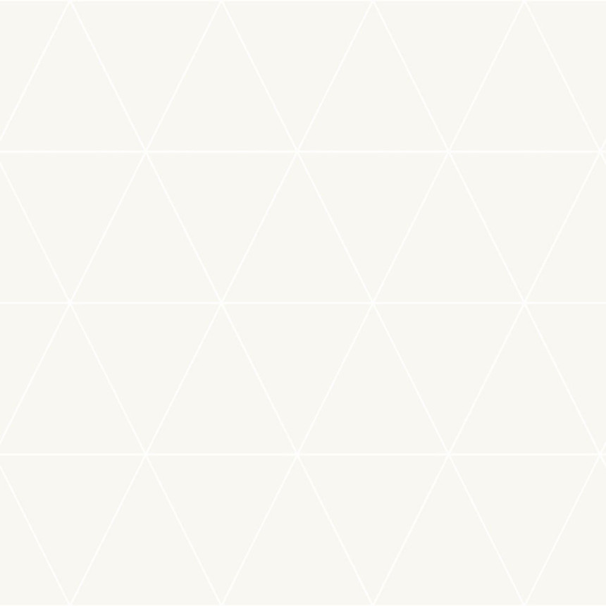Metallic creamy geometric pattern wallpaper, white outlines of triangles 347706, City Chic, Precious, Origin