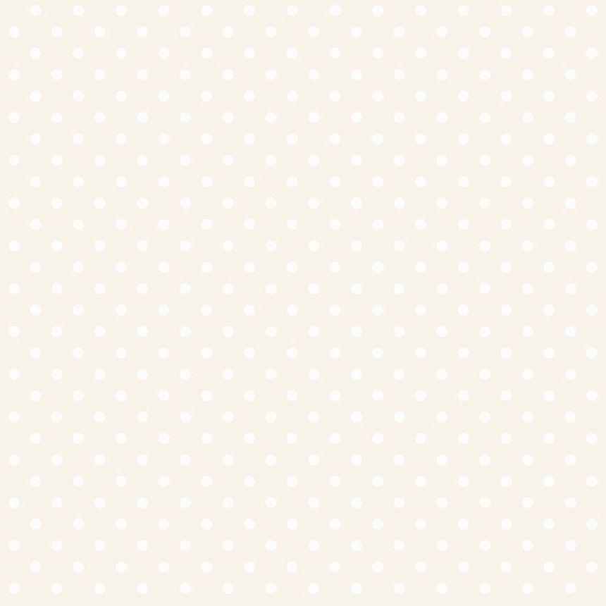 Non-woven wallpaper - white dots on a beige metallic background 346817, Precious, Origin
