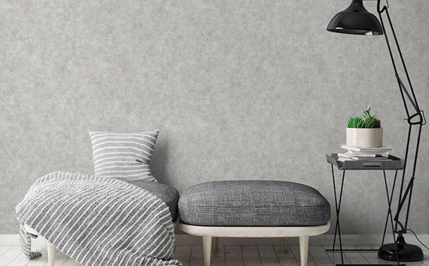 Non-woven waterproof gray concrete wallpaper - M55090D - Structures, Ugépa
