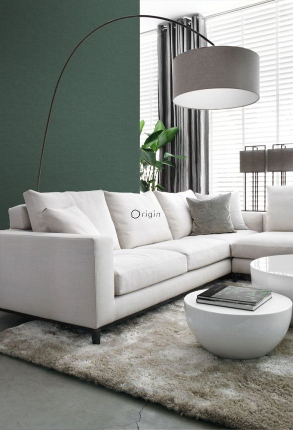 Non-woven wallpaper, imitation fabric green melange 347636, Natural Fabrics, Origin