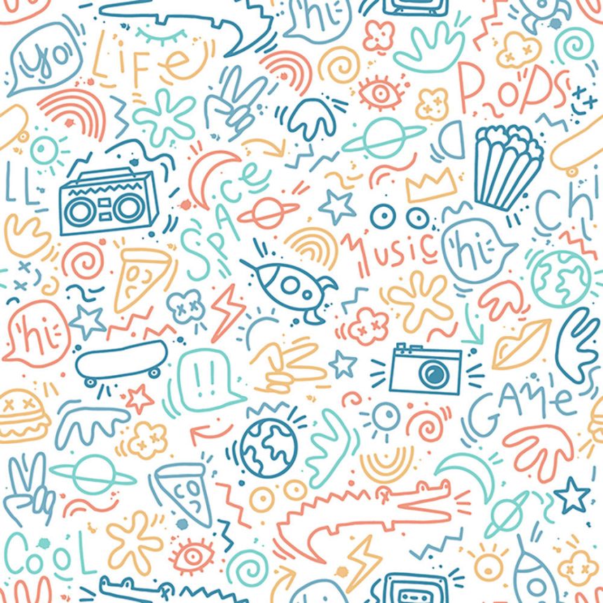 Non-woven wallpaper for teenagers - graphic motifs M45710, My Kingdom, Ugépa