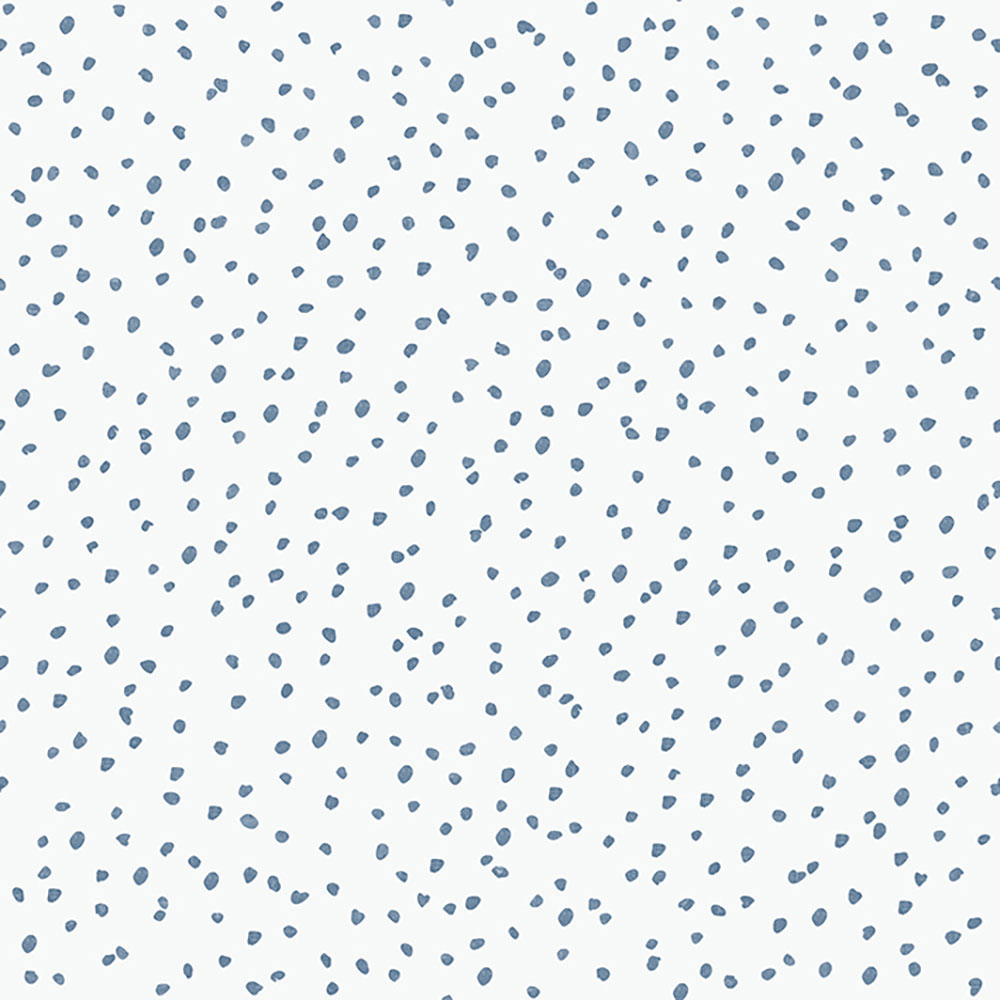Non-woven children's white wallpaper with blue spots L99301, My Kingdom, Ugépa