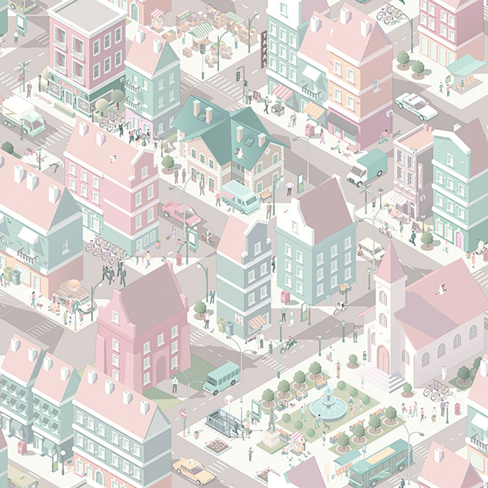 Children's non-woven wallpaper City L97603, My Kingdom, Ugépa