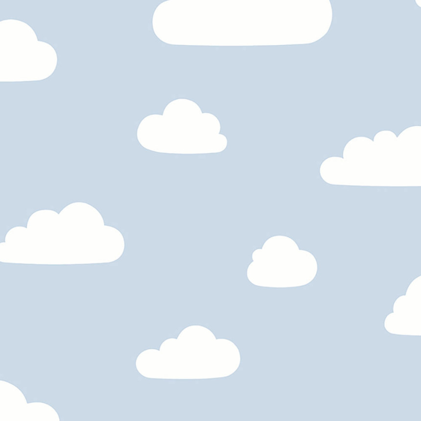 Non-woven children's blue wallpaper with clouds A61831, My Kingdom, Ugépa