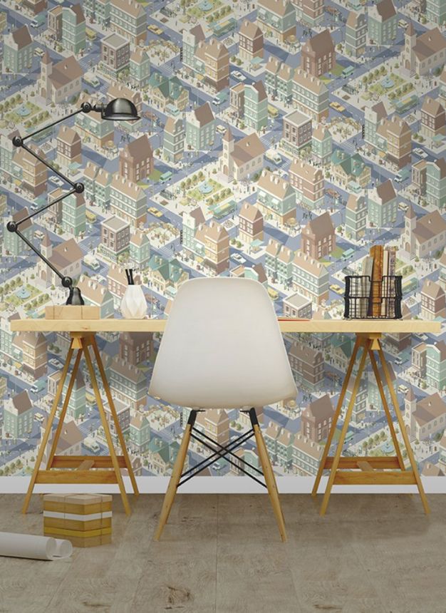 Colorful children's non-woven wallpaper City 577601, L97601, My Kingdom, Ugépa