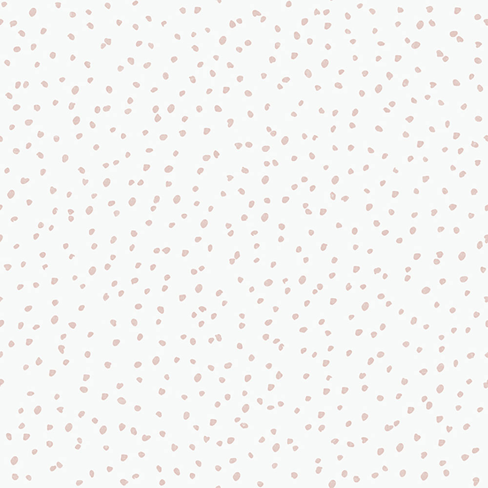 Non-woven children's white wallpaper with pink spots L99303, My Kingdom, Ugépa