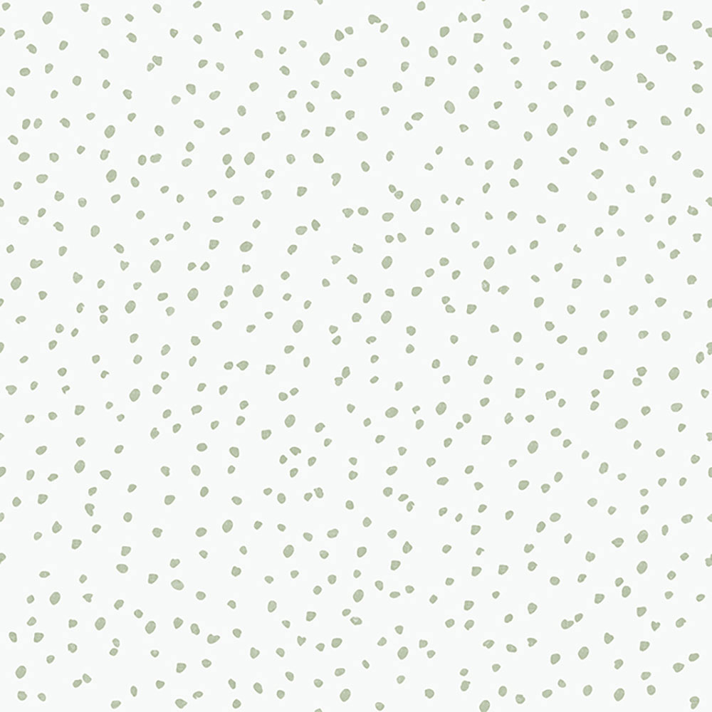 Non-woven children's white wallpaper with green spots L99304, My Kingdom, Ugépa