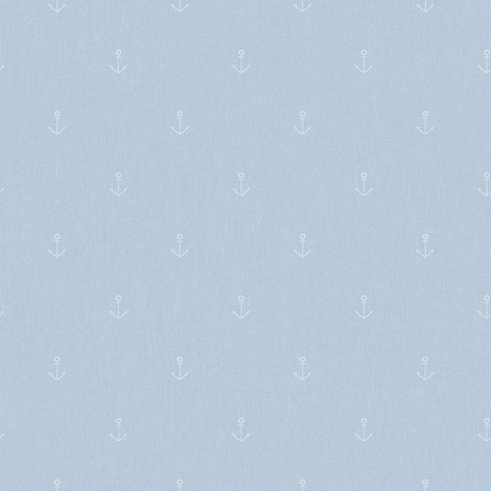 Non-woven light blue wallpaper with anchors A82801, My Kingdom, Ugépa