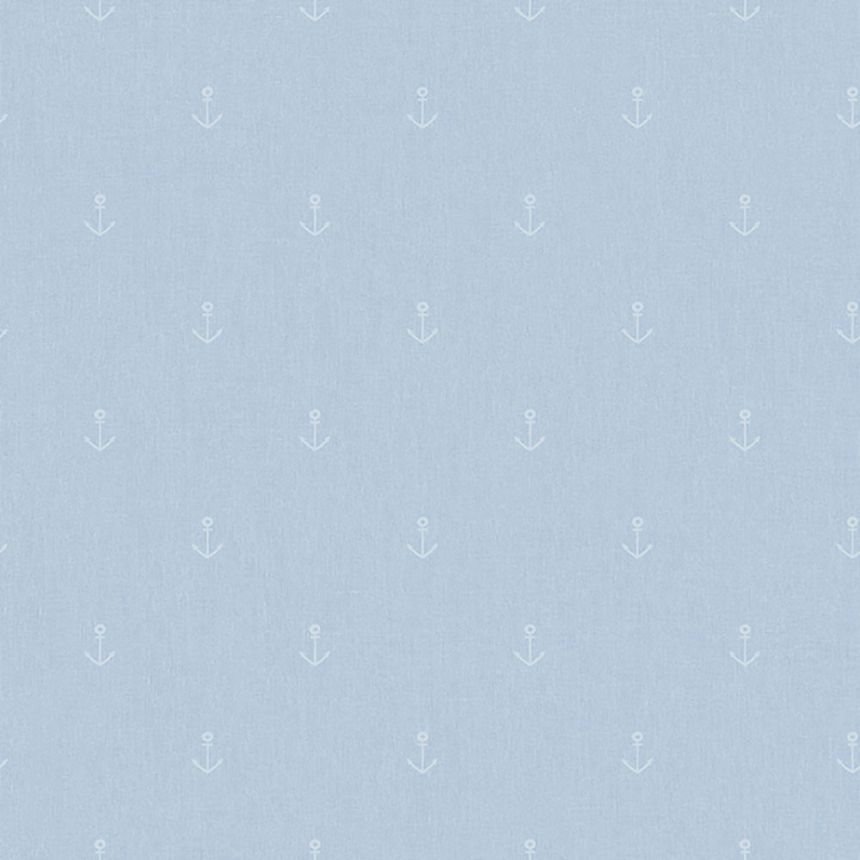 Non-woven light blue wallpaper with anchors A82801, My Kingdom, Ugépa