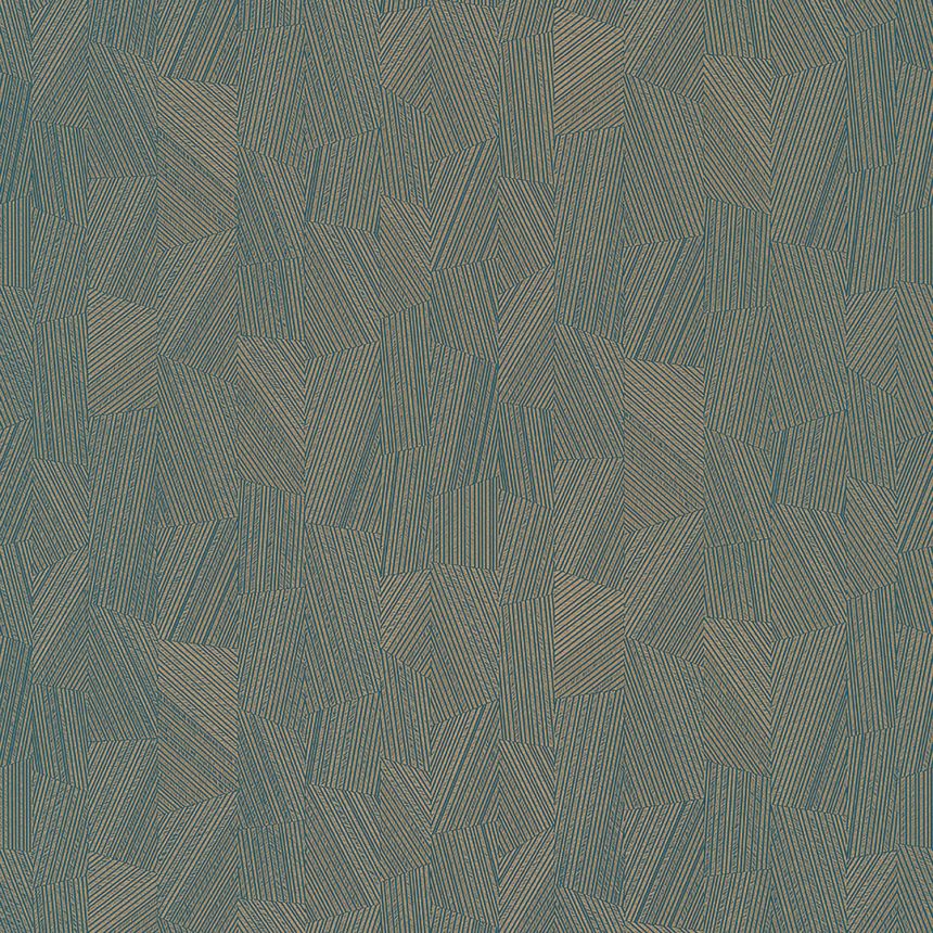 Geometric pattern wallpaper, blue with golden reflections MU3006 Muse, Grandeco