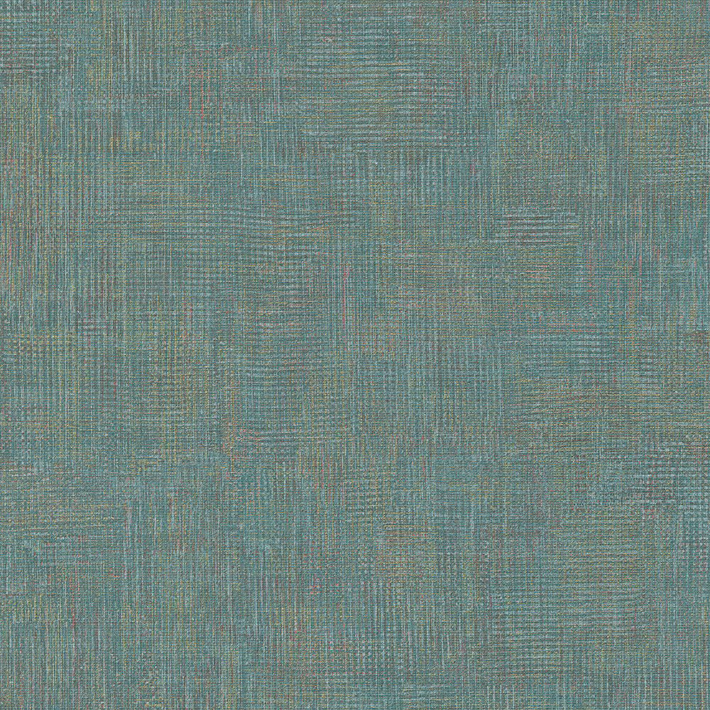 Non-woven turquoise wallpaper with golden reflections MU1106 Muse, Grandeco