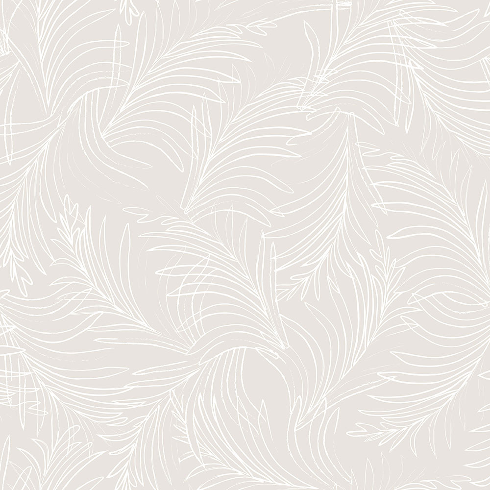 Beige non-woven wallpaper palm leaves 6507-2, Batabasta, ICH Wallcoverings