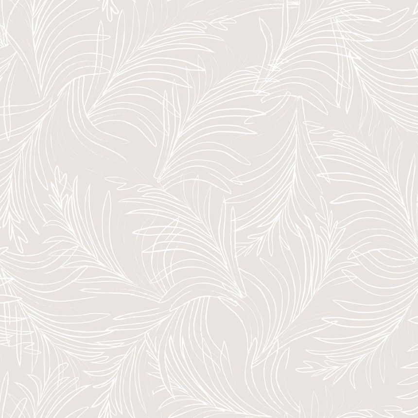 Beige non-woven wallpaper palm leaves 6507-2, Batabasta, ICH Wallcoverings