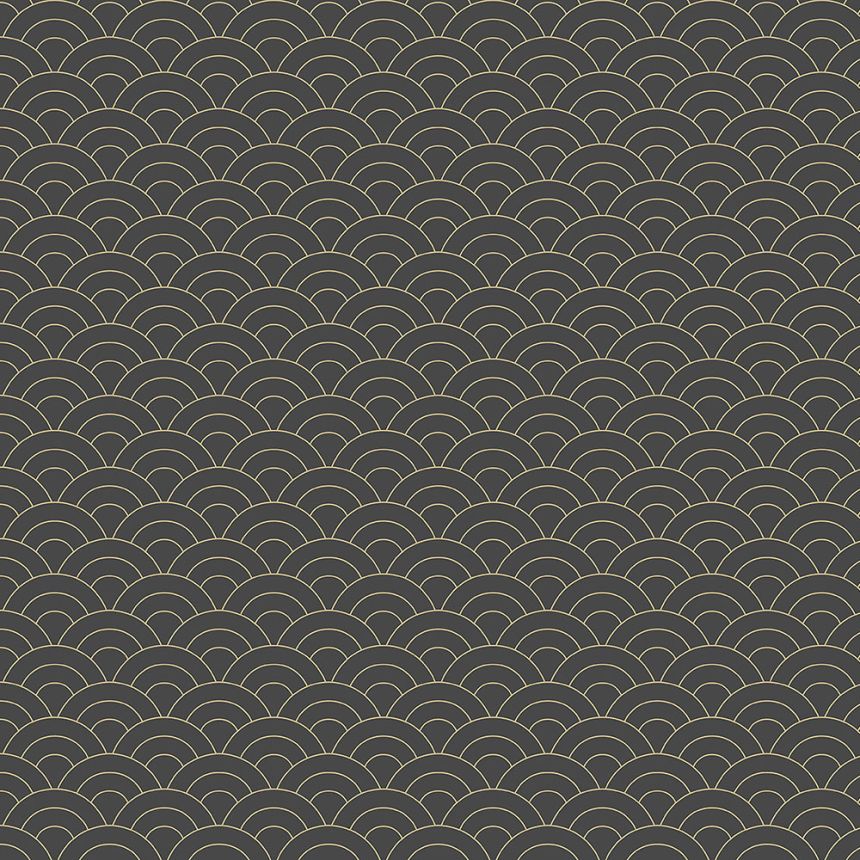 Black and gold non-woven wallpaper, arched pattern 6506-4, Batabasta, ICH Wallcoverings