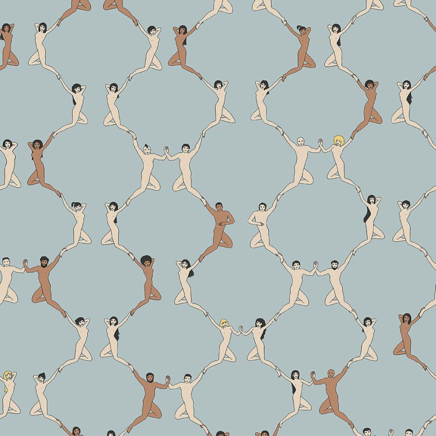 Unusual, blue non-woven wallpaper 6500-1, Batabasta, ICH Wallcoverings