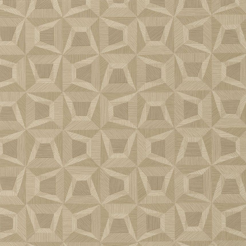 Brown non-woven geometric design wallpaper 31906, Textilia, Limonta
