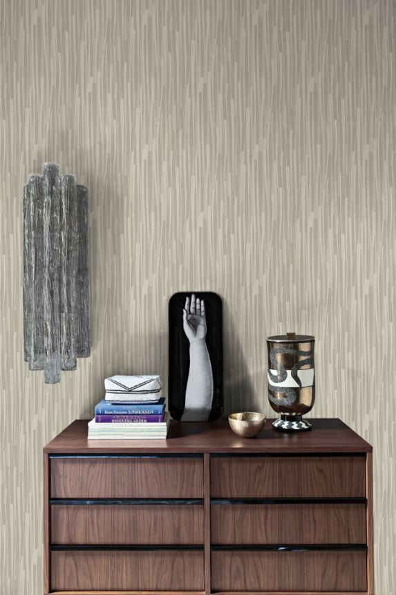 Beige non-woven stripes wallpaper 32103, Textilia, Limonta