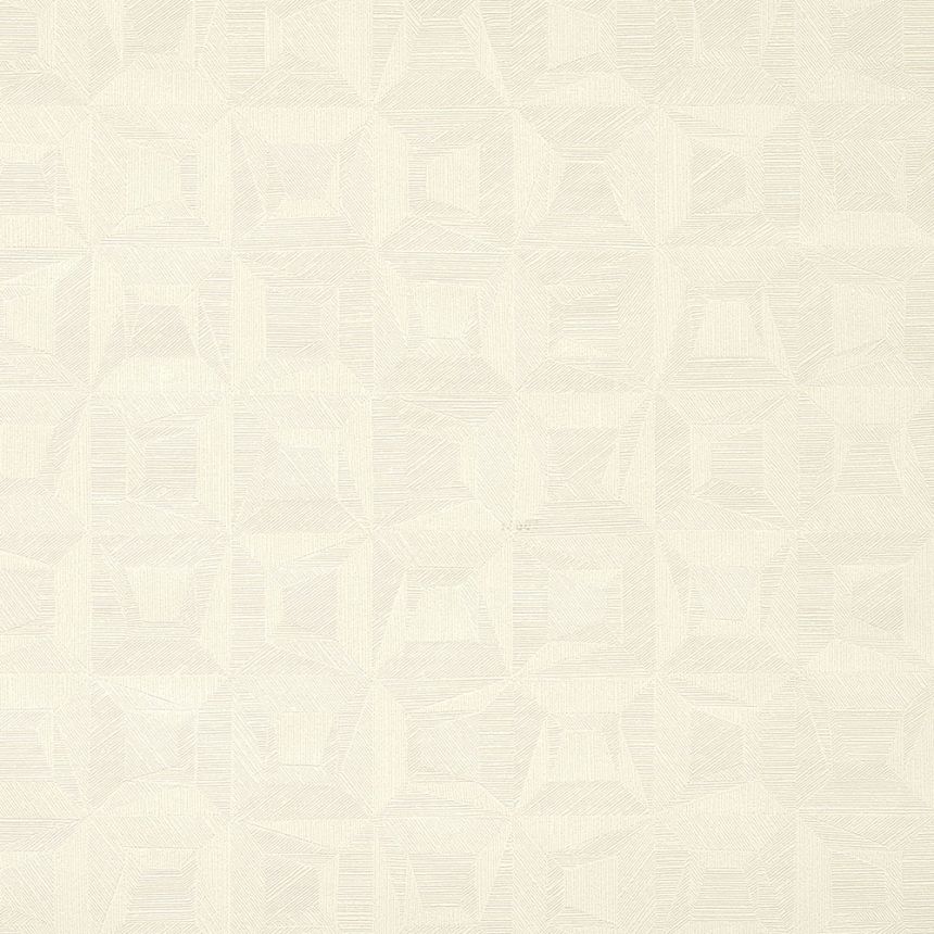 White non-woven geometric design wallpaper 31901, Textilia, Limonta
