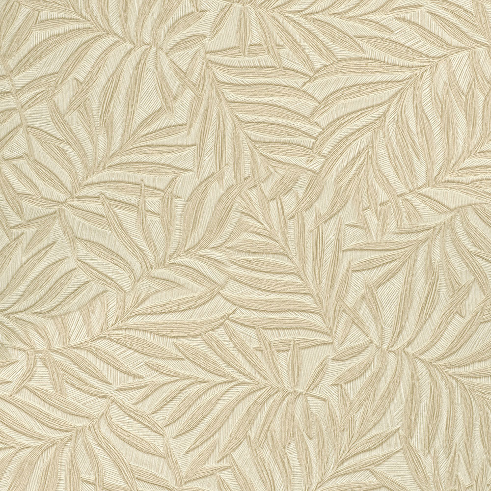 Beige non-woven wallpaper with leaves 31803, Textilia, Limonta